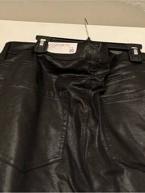 Lane Bryant Black Coated Straight Leg Jeans